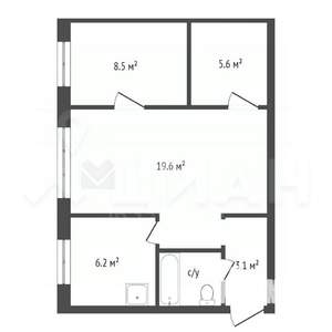 3-к квартира, вторичка, 57м2, 1/5 этаж