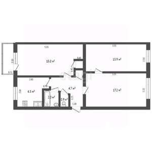 3-к квартира, вторичка, 61м2, 4/5 этаж