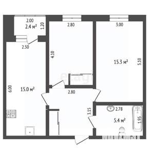 2-к квартира, вторичка, 58м2, 8/19 этаж