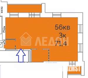3-к квартира, вторичка, 71м2, 12/15 этаж