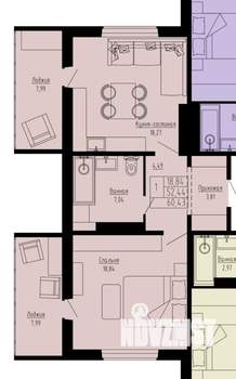 1-к квартира, вторичка, 57м2, 12/16 этаж