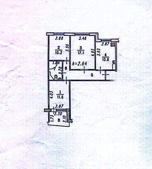 3-к квартира, вторичка, 65м2, 4/9 этаж