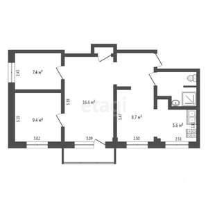 4-к квартира, вторичка, 59м2, 5/5 этаж