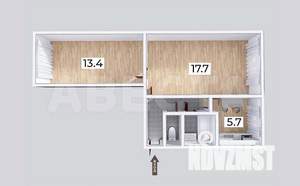 2-к квартира, вторичка, 45м2, 1/5 этаж