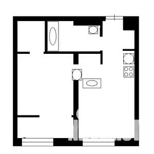 2-к квартира, вторичка, 40м2, 1/5 этаж