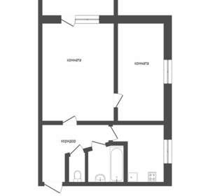 2-к квартира, вторичка, 39м2, 5/5 этаж