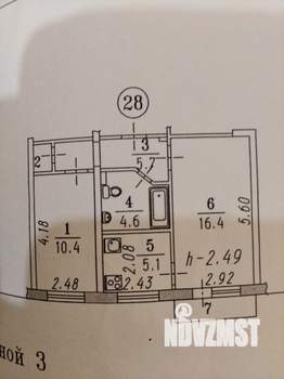 2-к квартира, вторичка, 44м2, 3/5 этаж