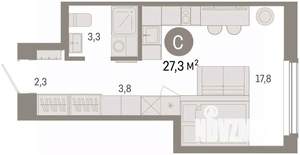 Студия квартира, вторичка, 27м2, 10/16 этаж