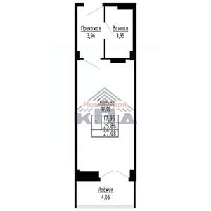 1-к квартира, вторичка, 27м2, 15/16 этаж