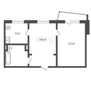 2-к квартира, вторичка, 54м2, 7/10 этаж