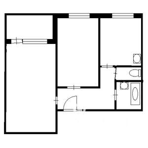 2-к квартира, вторичка, 44м2, 9/9 этаж