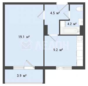 1-к квартира, вторичка, 37м2, 1/10 этаж