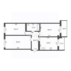 3-к квартира, вторичка, 75м2, 10/10 этаж