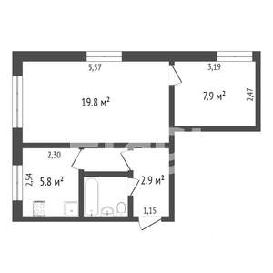 2-к квартира, вторичка, 40м2, 5/5 этаж