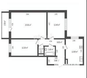 3-к квартира, вторичка, 78м2, 7/10 этаж