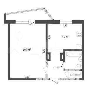 1-к квартира, вторичка, 39м2, 2/9 этаж