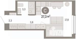 Студия квартира, вторичка, 27м2, 12/16 этаж