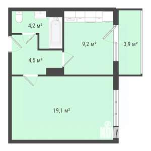 1-к квартира, строящийся дом, 37м2, 7/10 этаж