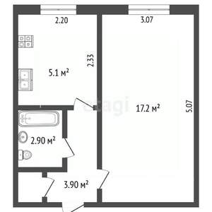 1-к квартира, вторичка, 30м2, 5/9 этаж