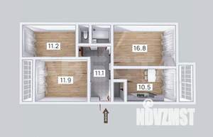 3-к квартира, вторичка, 67м2, 3/5 этаж