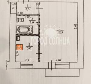 1-к квартира, вторичка, 31м2, 5/5 этаж