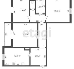 3-к квартира, вторичка, 55м2, 2/5 этаж
