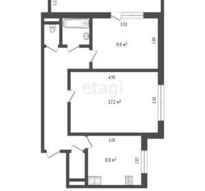 2-к квартира, вторичка, 47м2, 2/9 этаж