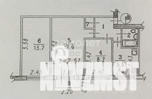 3-к квартира, вторичка, 55м2, 4/5 этаж