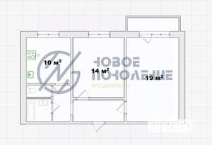 2-к квартира, вторичка, 52м2, 6/10 этаж
