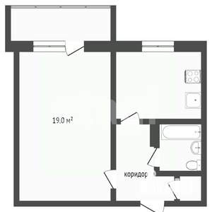 1-к квартира, вторичка, 36м2, 4/5 этаж