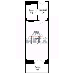 1-к квартира, вторичка, 30м2, 2/16 этаж