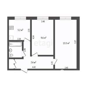 2-к квартира, вторичка, 40м2, 3/9 этаж