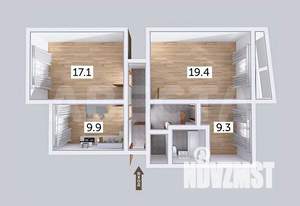 3-к квартира, вторичка, 75м2, 2/9 этаж