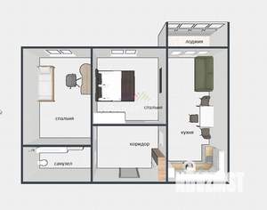 2-к квартира, вторичка, 56м2, 5/21 этаж