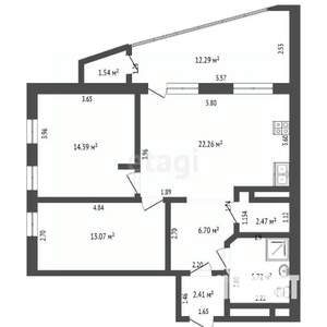 2-к квартира, вторичка, 67м2, 7/16 этаж