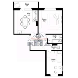 2-к квартира, строящийся дом, 68м2, 6/8 этаж