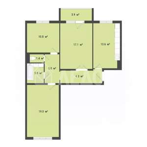 3-к квартира, вторичка, 77м2, 4/8 этаж