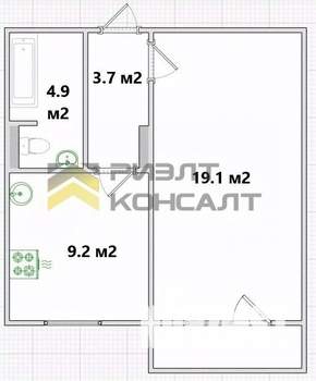1-к квартира, вторичка, 37м2, 4/5 этаж