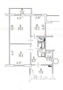 3-к квартира, вторичка, 87м2, 4/9 этаж