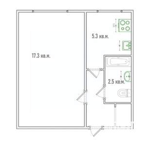 1-к квартира, вторичка, 29м2, 2/5 этаж