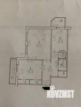 2-к квартира, вторичка, 73м2, 2/7 этаж