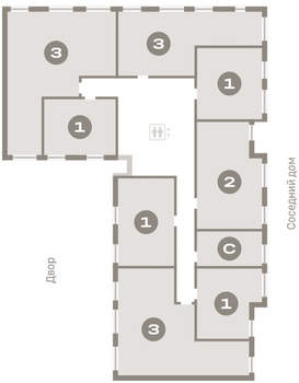 3-к квартира, вторичка, 83м2, 4/16 этаж