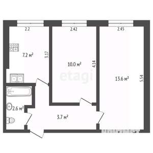2-к квартира, вторичка, 39м2, 5/9 этаж