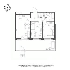 2-к квартира, строящийся дом, 79м2, 1/10 этаж