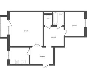 2-к квартира, вторичка, 53м2, 2/5 этаж
