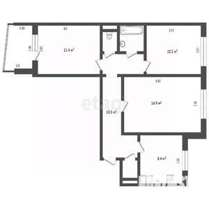 3-к квартира, вторичка, 64м2, 6/9 этаж