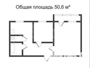 2-к квартира, вторичка, 52м2, 2/5 этаж