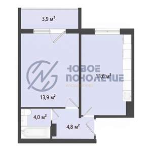 1-к квартира, вторичка, 37м2, 1/10 этаж