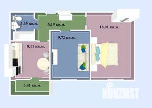 2-к квартира, строящийся дом, 46м2, 2/5 этаж