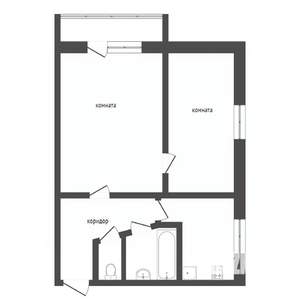 2-к квартира, вторичка, 39м2, 5/5 этаж